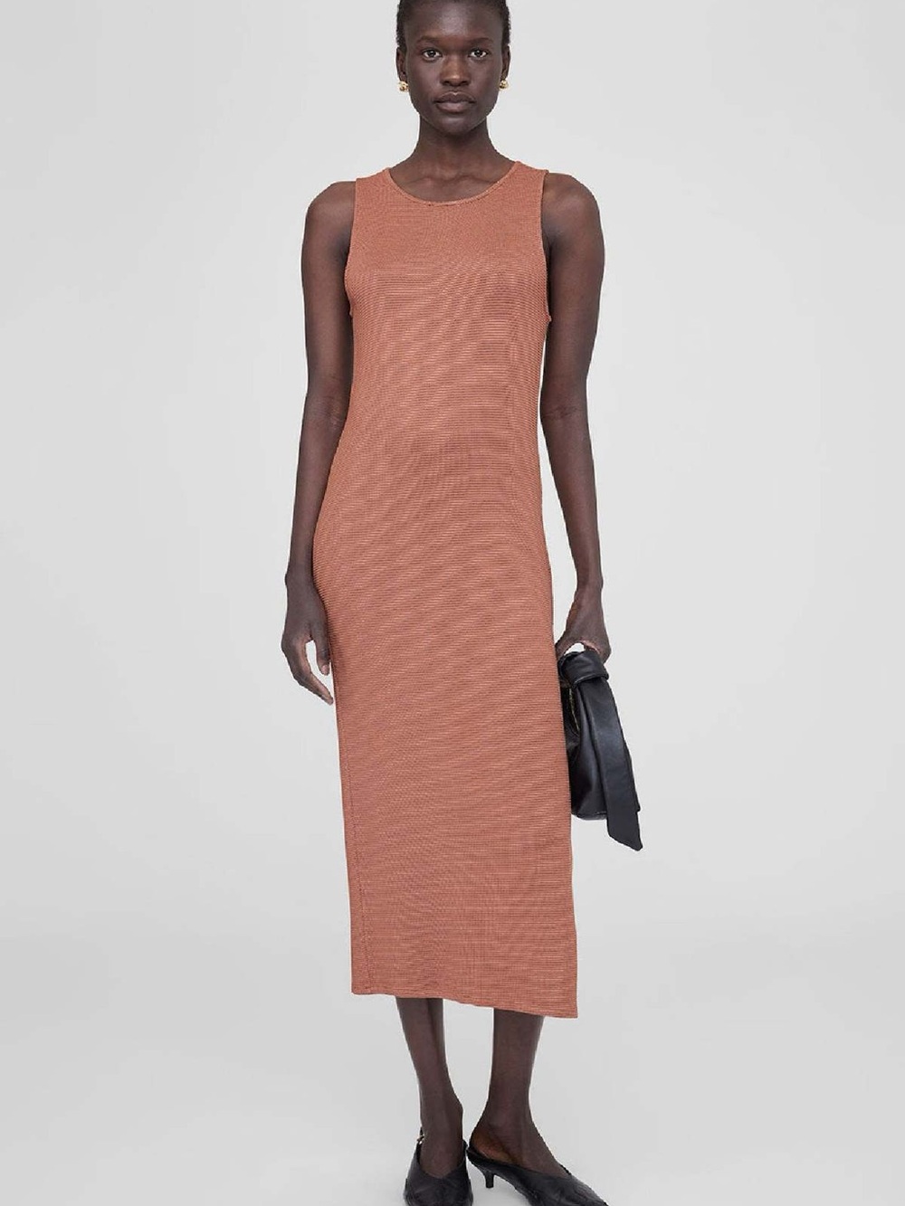 NWT Anine Bing Savannah Waffle Dress in Terra Cotta - Picture 2 of 15